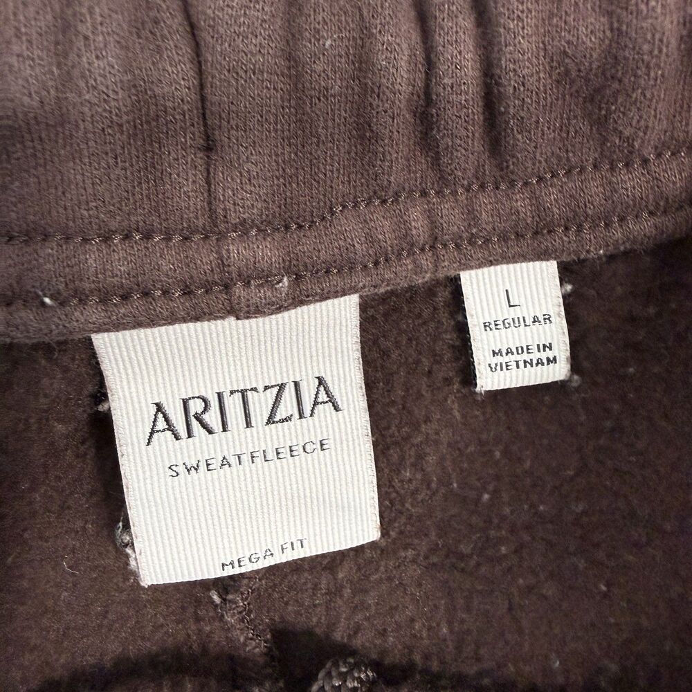 TNA Sweatfleece Jogger Pants Womens Large Brown Mega Fit Aritzia Sweatpants - Picture 3 of 10